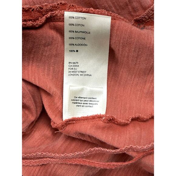 Free People Le Femme Ruffled Crochet Top Coral Pink Beachy Victorian Boho Small - Picture 7 of 10